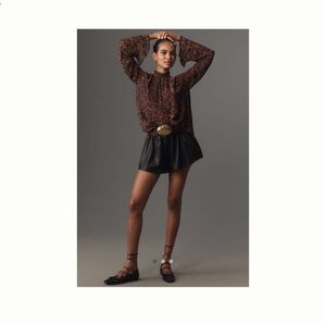 Black Vegan Leather Shorts